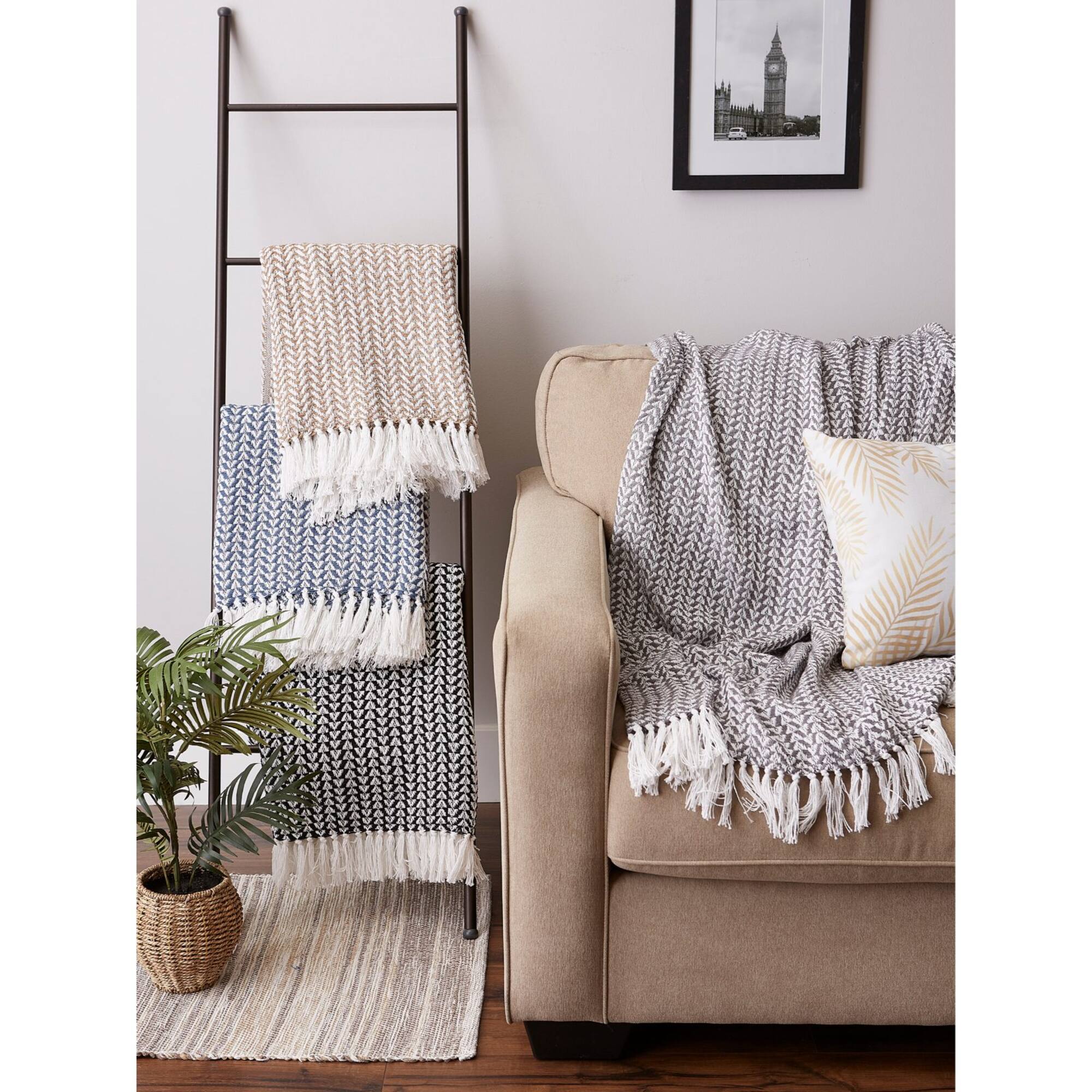 DII® Gray Arrowhead Woven Throw